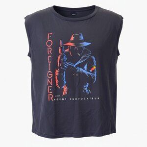 Vintage 80s Foreigner Sleeveless T-Shirt Agent Provocateur Size Large Black